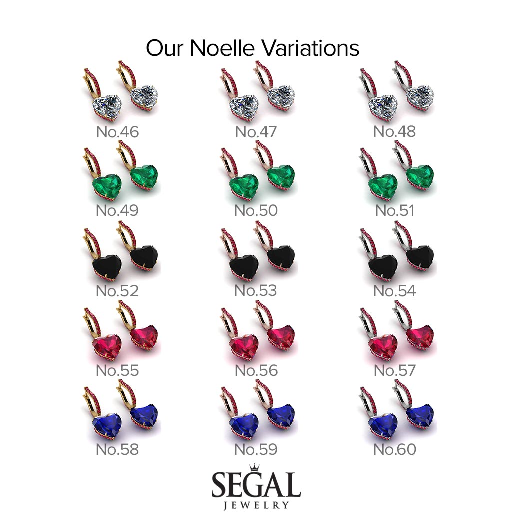 Heart Black Diamond Earrings - Noelle No. 68